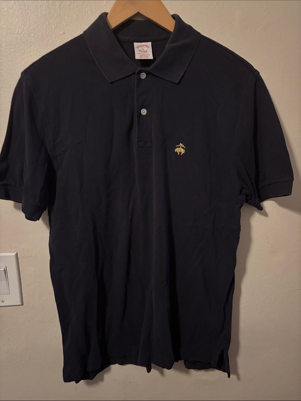 Brooks Brothers Navy Polo with Gold Logo